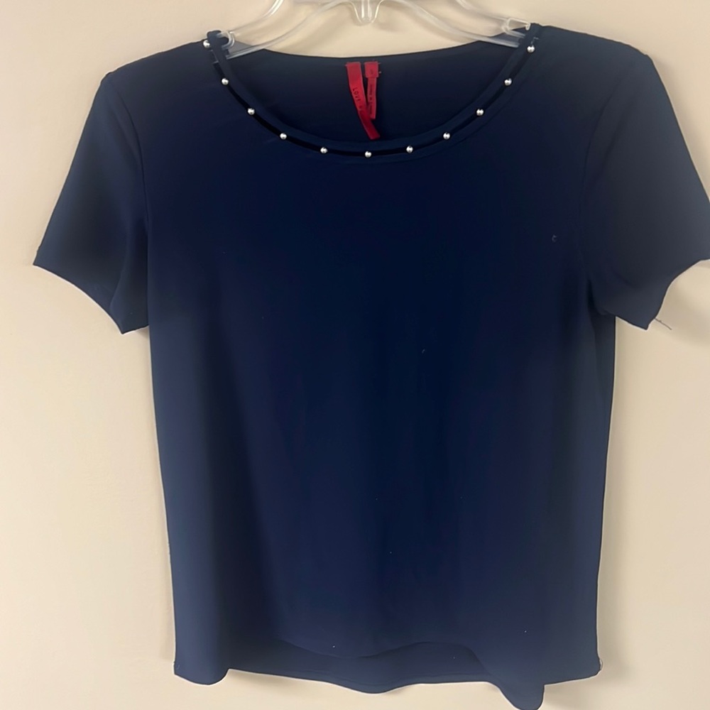 Love Scarlett S small blue blue silver bead crew neck